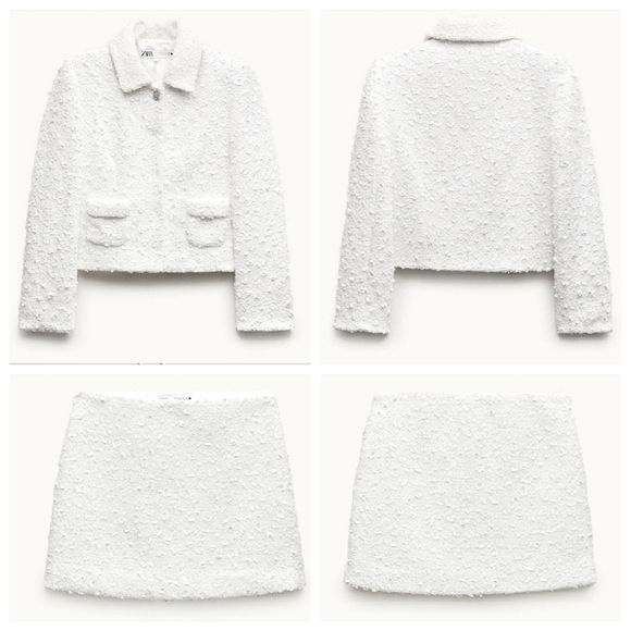 Zara 2 piece matching set textured sequin beaded - Picture 12 of 17